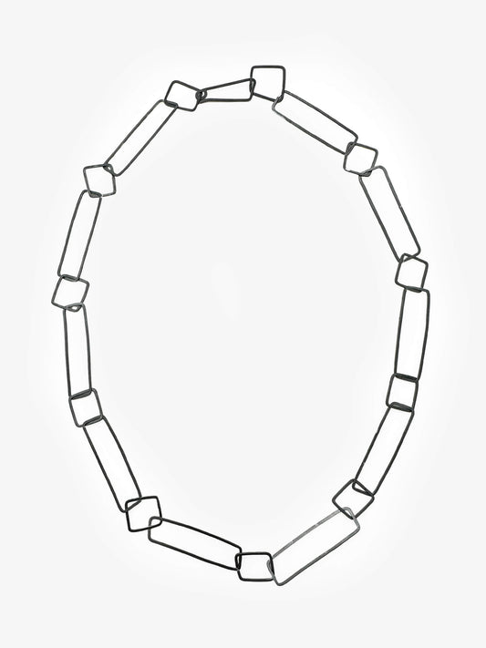 Oxidised Silver Sketches Square Necklace (IME338) by Ilse-Marie Erl
