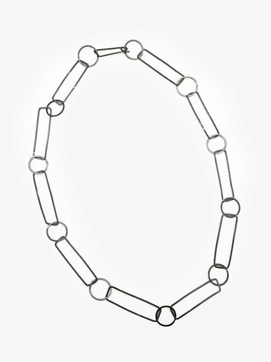 Oxidised Silver Sketches Round Necklace (IME39) by Ilse-Marie Erl