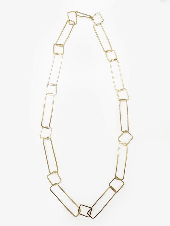 Sketches Square Gold Plated Necklace (IME41) by Ilse-Marie Erl