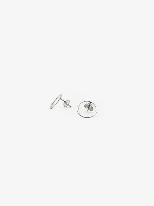 Sketches Round Stud Silver Earrings (IME43)
