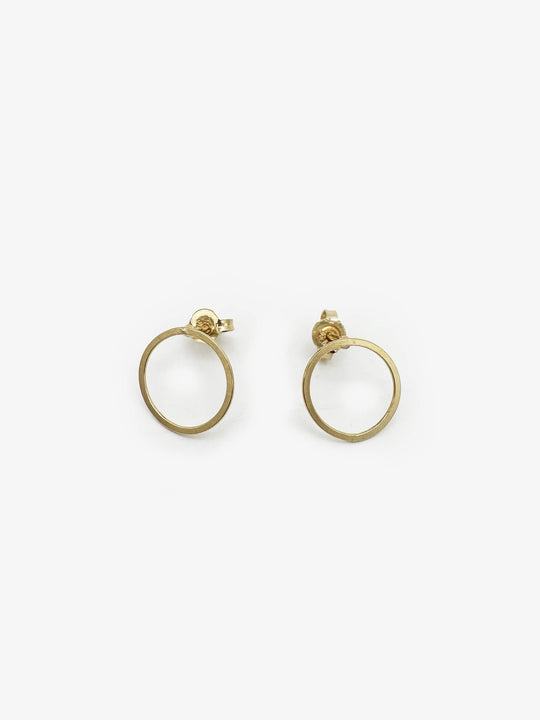 Sketches Round Gold Plated Stud Earrings (IME49)