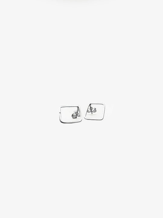 Sketches Square Silver Stud Earrings (IME52)