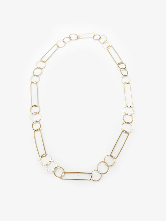 Sketches 3 Circle Gold Plated Necklace (IME63)