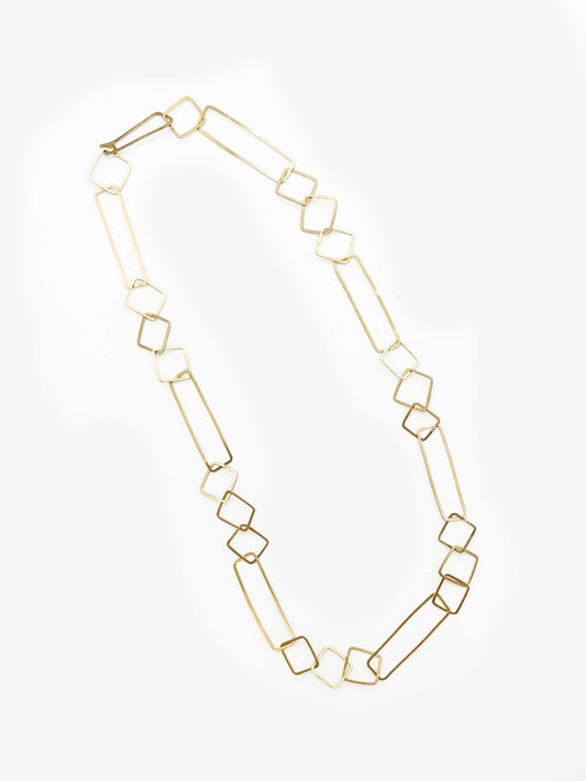Sketches Gold Plated 3 Squares Necklace (IME74) by Ilse-Marie Erl