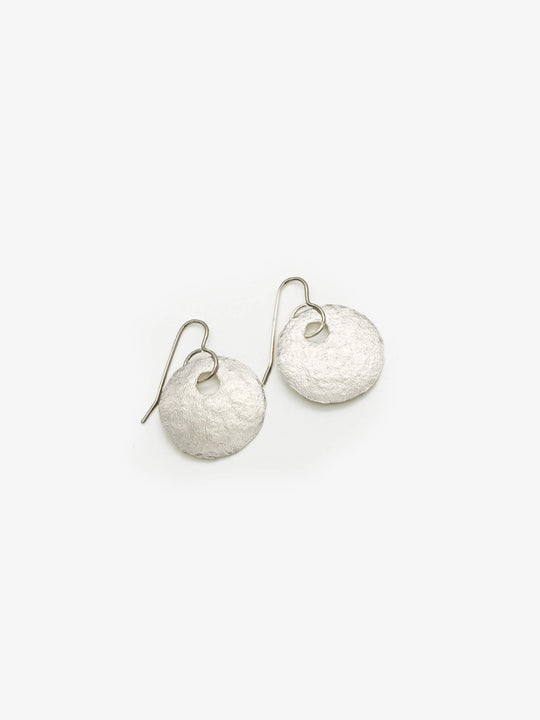 Small Disc Hook Silver Earrings (IME78)