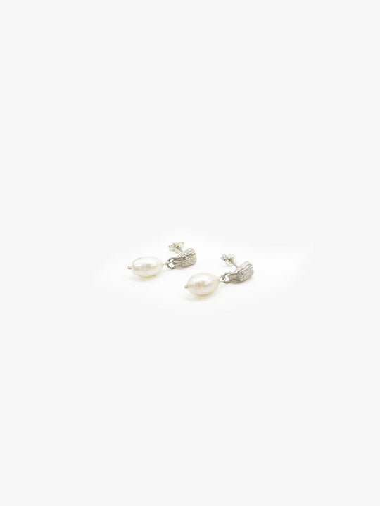 Pearly Paws Stud Earrings - White