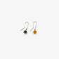 Orange Corian and Pounamu Dot Earrings Earrings