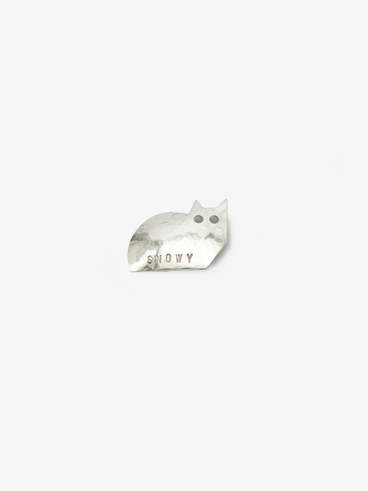 Sterling Cat Brooch "Snowy"