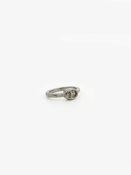 Platinum Oval Champagne Diamond