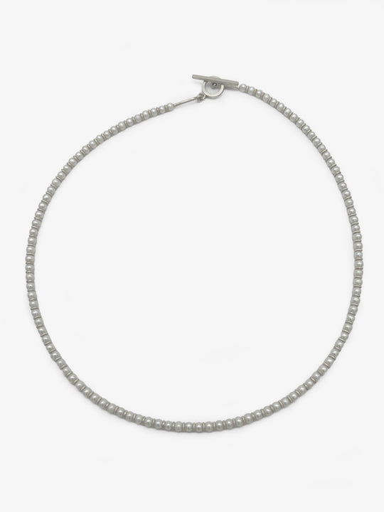 Contrast necklace - Silver and Pearl