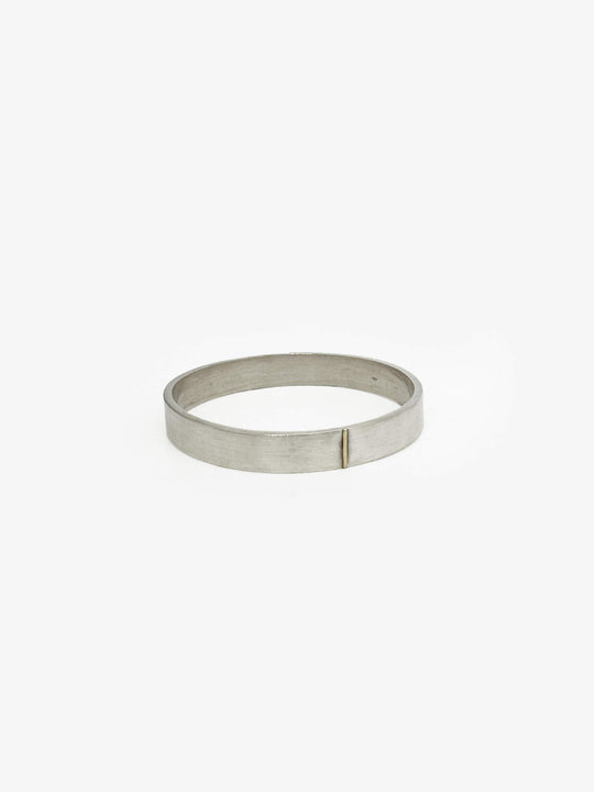 Flat Silver Gold Line Bangle (LWO134)