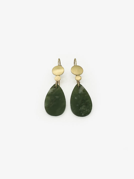 Pounamu Teardrop Earrings (LWO137)