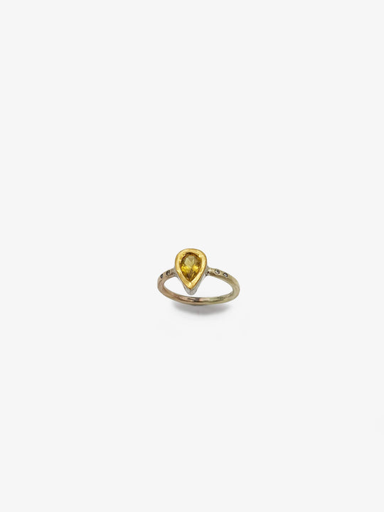 Canary Tourmaline Pear Ring
