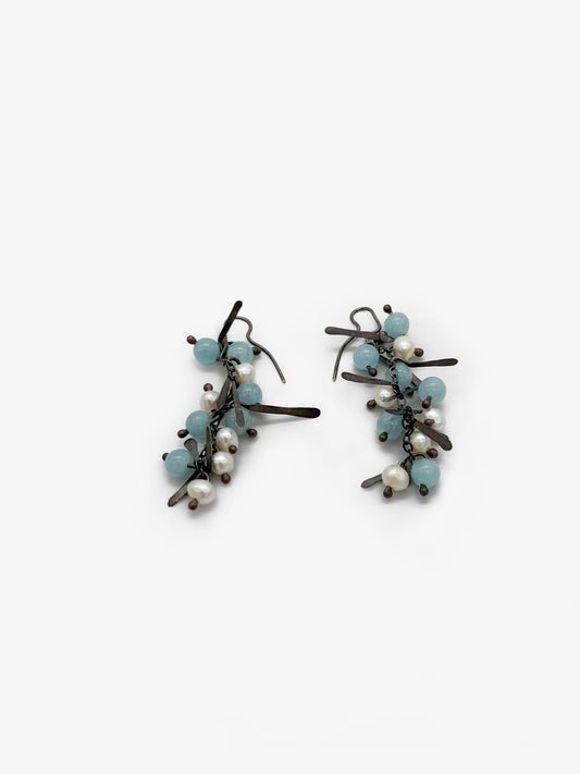 Coprosma hooks with aquamarine