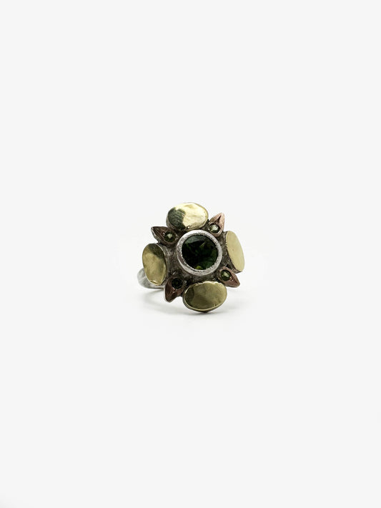 Fleurette Green Tourmaline Ring (PB515) by Penelope Barnhill