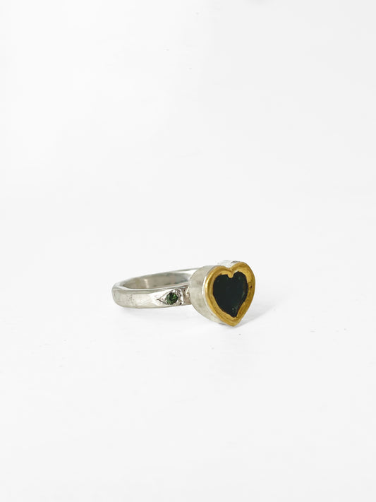 Unheated Australian Parti Sapphire Heart Ring
