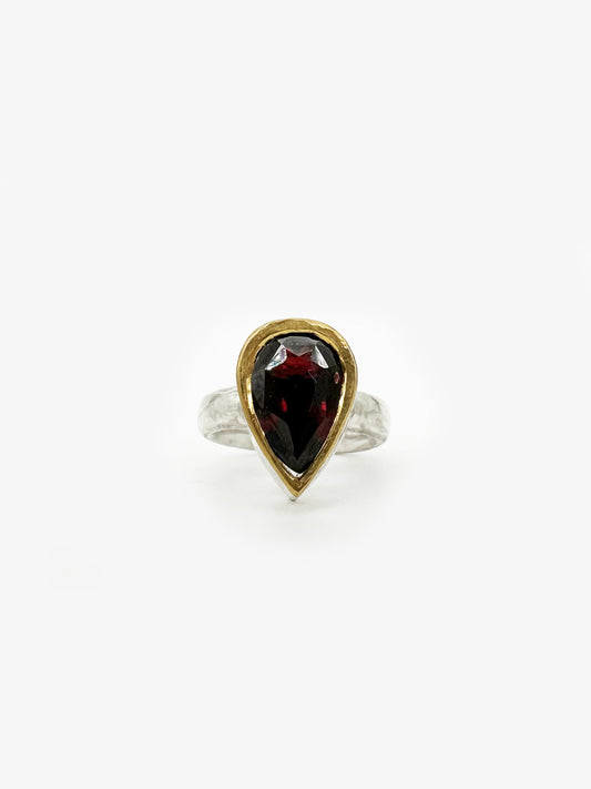 African Garnet Pear Ring (PB549)