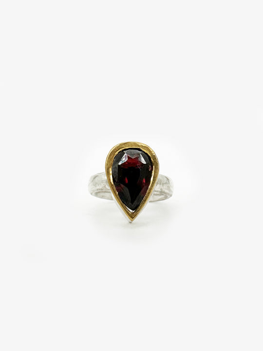 African Garnet Pear Ring (PB549)