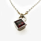 Square African Garnet Kite Necklace (PB552)