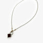 Square African Garnet Kite Necklace (PB552)