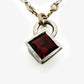 Square African Garnet Kite Necklace (PB552)