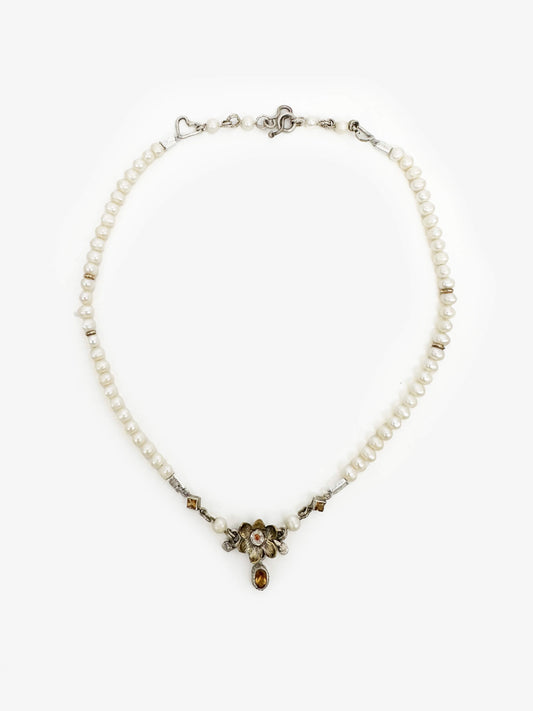 Pearl Lotus Necklace (PB560)