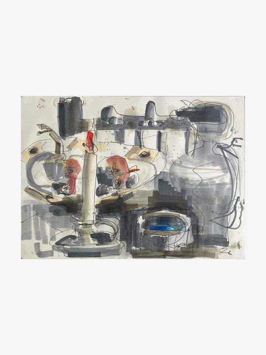 Pottery Archive With Lit Candle