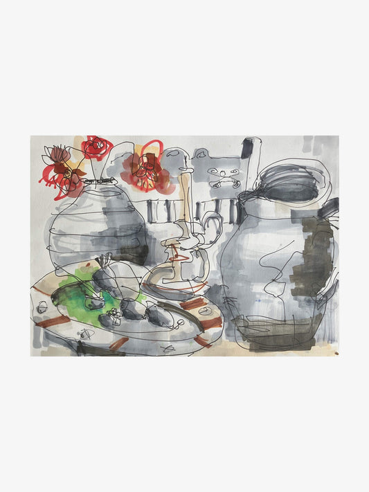 Pottery Archive with Feijoa’s & Pomegranates