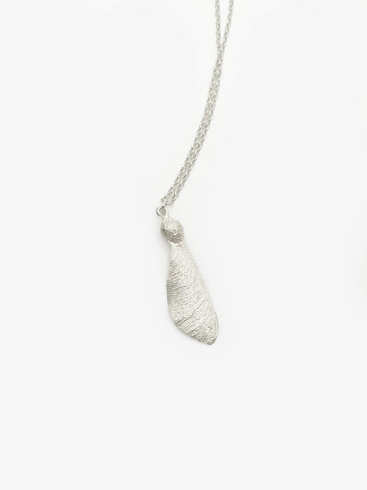 Sycamore Seed Necklace - Large - Sterling Silver (SD276)