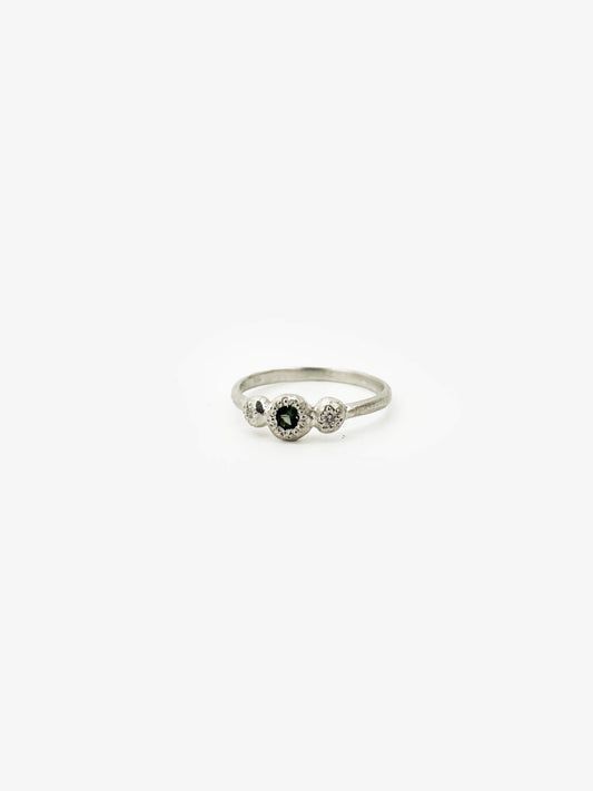 Aura Ring - Green Sapphire & Diamonds (SD289)