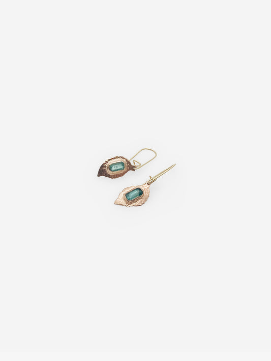 Red Gold and Tourmaline Earrings