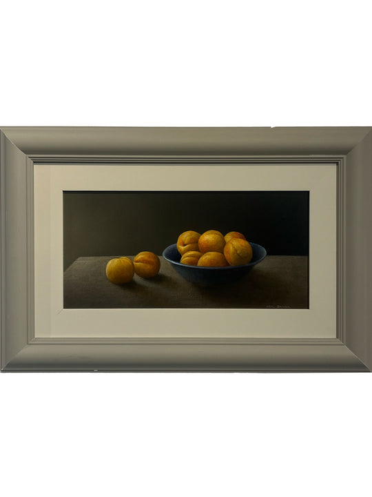 Apricots in Blue Bowl