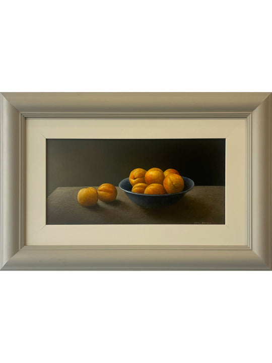 Apricots in Blue Bowl