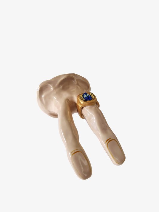 Jewelled double finger with ring