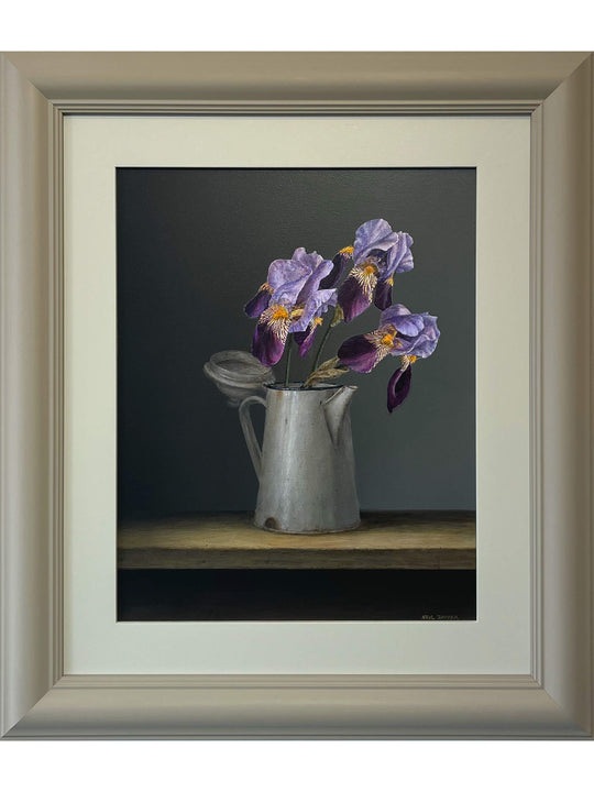 Three Irises in Jug
