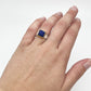 Square Lapis One Groove Ring (BC209)