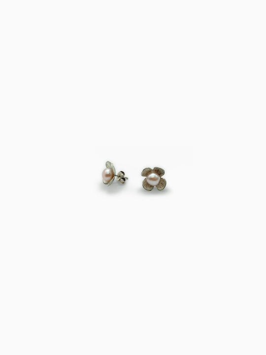 Wildflower Studs with Peach Pearls