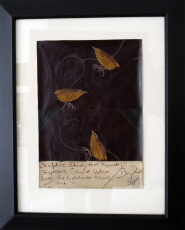 Sculpture Study for 'Roundel', Stephens Island Wren Series / The Lighthouse Keeper's Cat